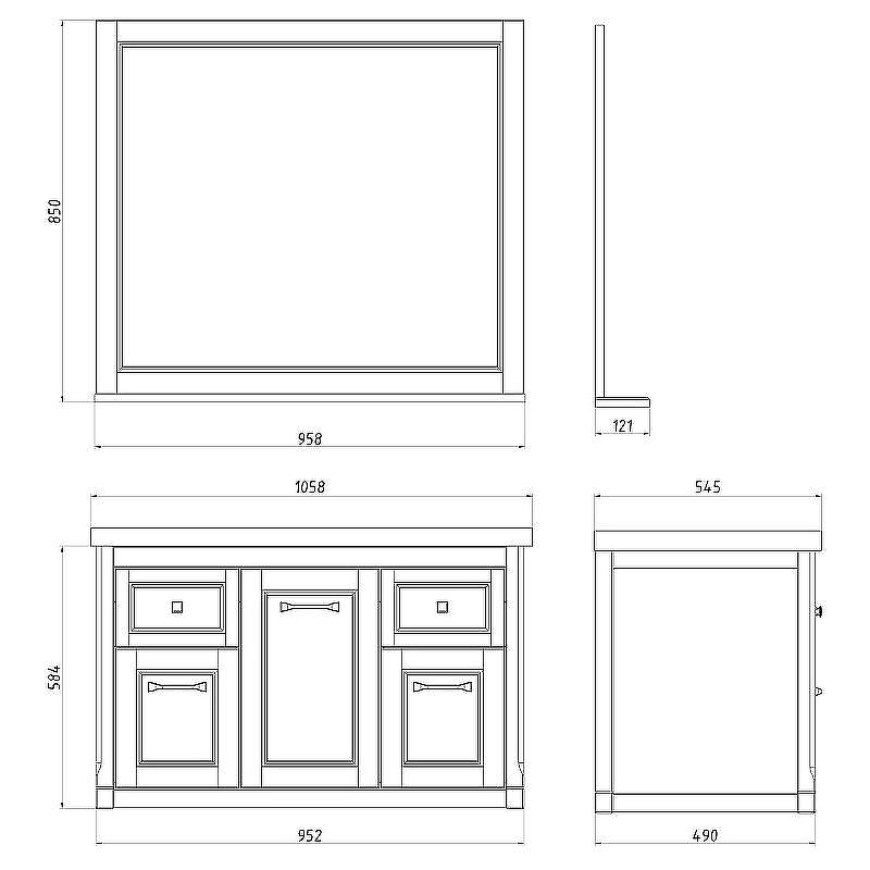 Комплект мебели для ванной ASB-Woodline Толедо 105 Smalt (Синий), купить, цена, заказать, магазин, доставка, скидка, промокод, купить, цена, заказать, магазин, доставка, скидка, промокод