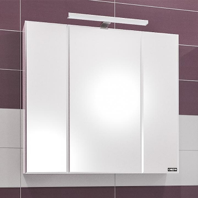 Зеркальный шкаф СанТа Стандарт 90 с подсветкой Белый