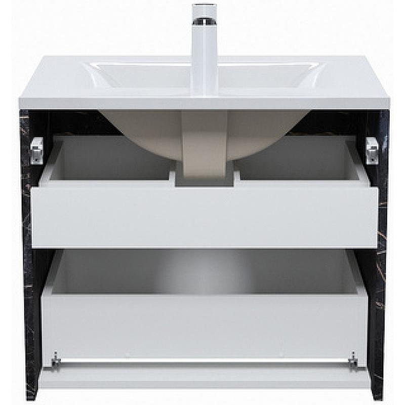 Тумба с раковиной Iddis Cloud 60 CLO60B0i95K подвесная Белая матовая Черный мрамор, купить, цена, заказать, магазин, доставка, скидка, промокод, купить, цена, заказать, магазин, доставка, скидка, промокод