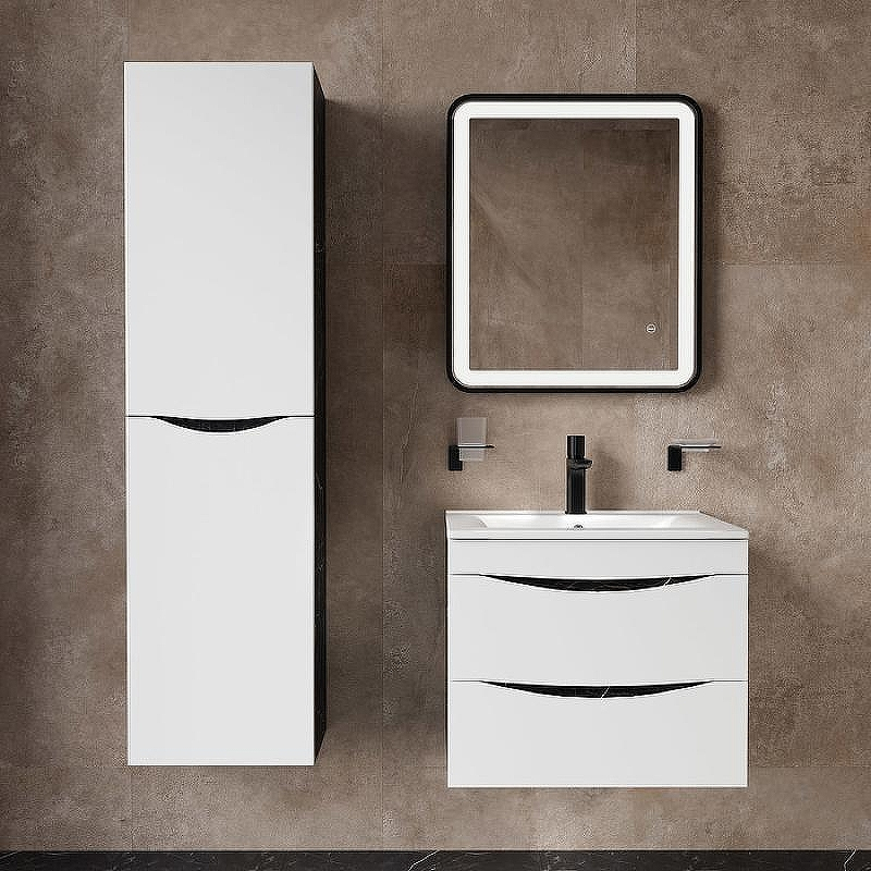 Тумба с раковиной Iddis Cloud 60 CLO60B0i95K подвесная Белая матовая Черный мрамор, купить, цена, заказать, магазин, доставка, скидка, промокод, купить, цена, заказать, магазин, доставка, скидка, промокод