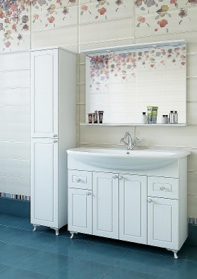 Зеркало Sanflor Софи 105 С0002225 с подсветкой Белое матовое