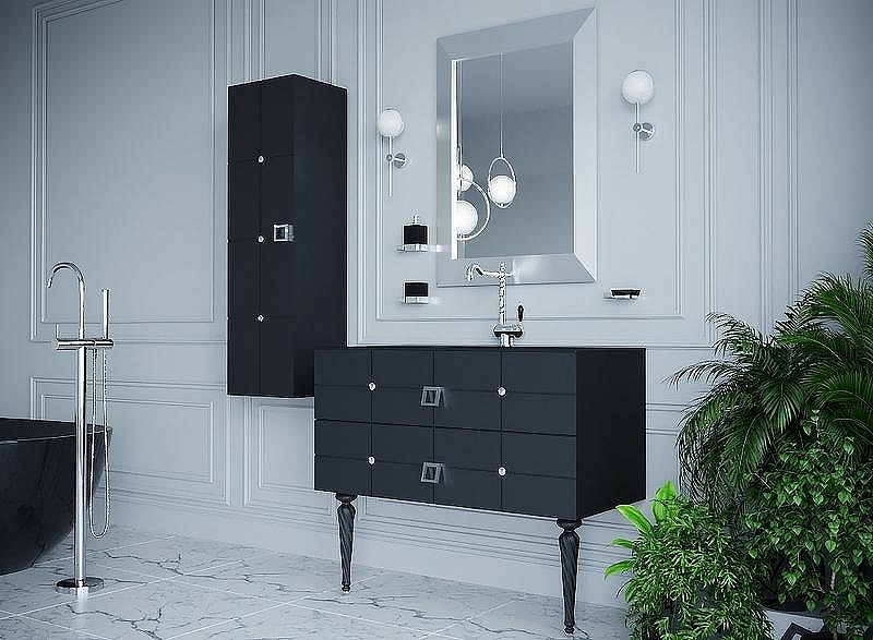 Тумба под раковину Boheme Armadi Art Vallessi Avantgarde Piazza 100 841-100-BCR подвесная Черная Хром, купить, цена, заказать, магазин, доставка, скидка, промокод, купить, цена, заказать, магазин, доставка, скидка, промокод