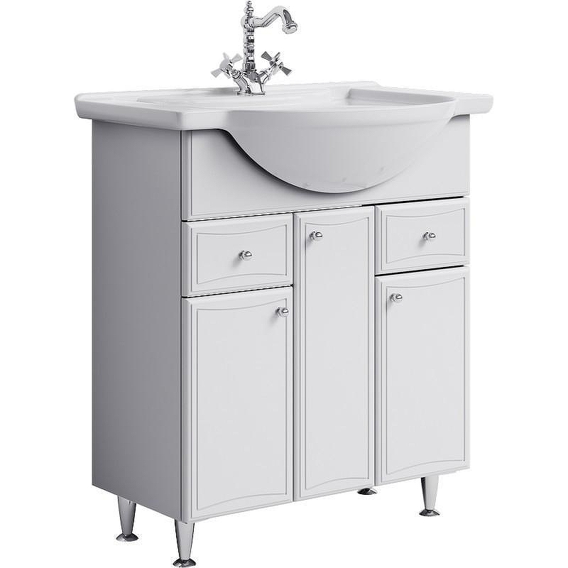 Тумба под раковину Aqwella Барселона 85 BA0108K с бельевой корзиной Белый, купить, цена, заказать, магазин, доставка, скидка, промокод, купить, цена, заказать, магазин, доставка, скидка, промокод