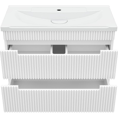 Тумба с раковиной Brevita Ariana 80 УТ000014132 подвесная Белая глянцевая