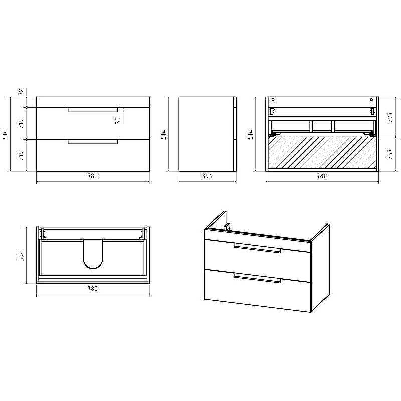 Тумба с раковиной Brevita Ariana 80 УТ000014132 подвесная Белая глянцевая, купить, цена, заказать, магазин, доставка, скидка, промокод, купить, цена, заказать, магазин, доставка, скидка, промокод