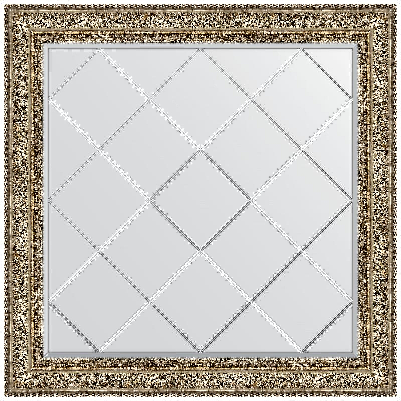 Зеркало Evoform Exclusive-G 110х110 BY 4468 с гравировкой в багетной раме - Виньетка античная бронза 109, купить, цена, заказать, магазин, доставка, скидка, промокод, купить, цена, заказать, магазин, доставка, скидка, промокод