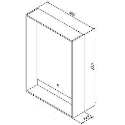 Зеркало Aquanet Милан 60 306383 с подсветкой Черный глянец с сенсорным выключателем