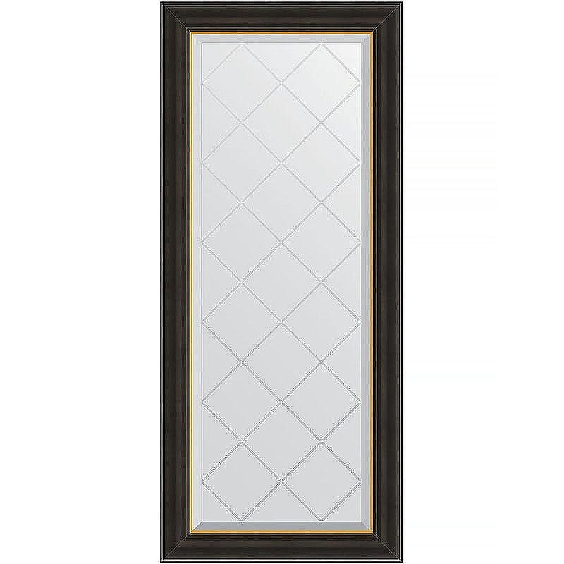 Зеркало Evoform Exclusive-G 124х54 BY 4530 с гравировкой в багетной раме - Черное дерево с золотом 71, купить, цена, заказать, магазин, доставка, скидка, промокод, купить, цена, заказать, магазин, доставка, скидка, промокод