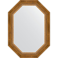Зеркало Evoform Octagon 53x73 BY 7113 в багетной раме - Состаренная бронза с плетением 70, купить, цена, заказать, магазин, доставка, скидка, промокод, купить, цена, заказать, магазин, доставка, скидка, промокод