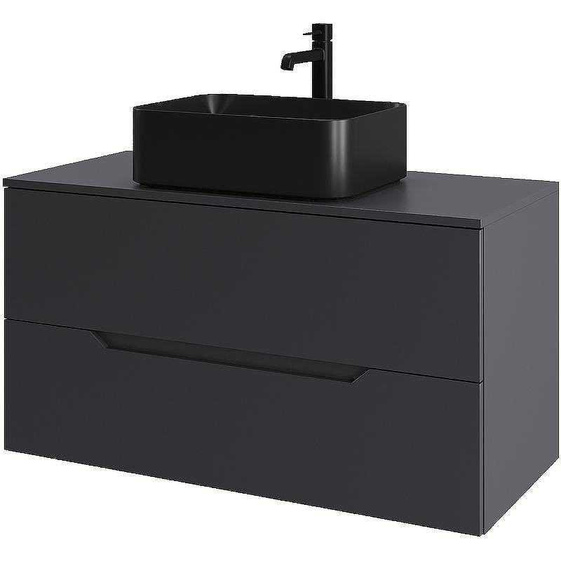 Тумба с раковиной Orange Line 100 Li-100TugMDF+B02-460MB подвесная Графит матовый, купить, цена, заказать, магазин, доставка, скидка, промокод, купить, цена, заказать, магазин, доставка, скидка, промокод