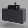 Тумба с раковиной Orange Line 100 Li-100TugMDF+B02-460MB подвесная Графит матовый, купить, цена, заказать, магазин, доставка, скидка, промокод, купить, цена, заказать, магазин, доставка, скидка, промокод