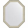 Зеркало Evoform Octagon 90x70 BY 7427 в багетной раме - Брашированное серебро 59, купить, цена, заказать, магазин, доставка, скидка, промокод, купить, цена, заказать, магазин, доставка, скидка, промокод