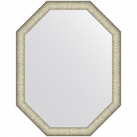 Зеркало Evoform Octagon 90x70 BY 7427 в багетной раме - Брашированное серебро 59, купить, цена, заказать, магазин, доставка, скидка, промокод, купить, цена, заказать, магазин, доставка, скидка, промокод