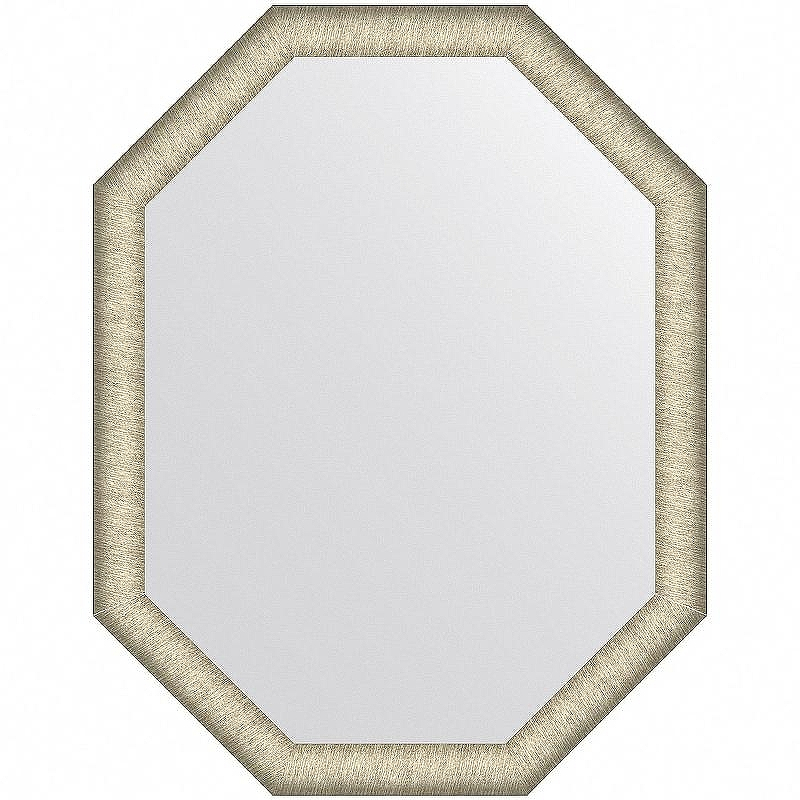 Зеркало Evoform Octagon 90x70 BY 7427 в багетной раме - Брашированное серебро 59, купить, цена, заказать, магазин, доставка, скидка, промокод, купить, цена, заказать, магазин, доставка, скидка, промокод