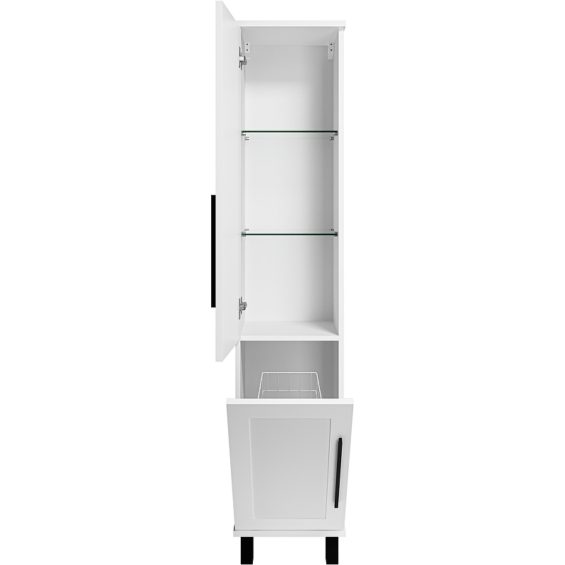 Шкаф пенал Misty Модерн 35 L П-Мод05035-011Л с бельевой корзиной Белый матовый, купить, цена, заказать, магазин, доставка, скидка, промокод, купить, цена, заказать, магазин, доставка, скидка, промокод