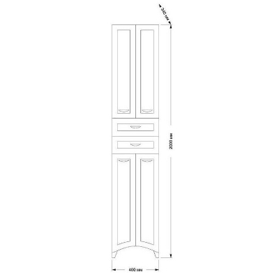 Шкаф пенал Misty Дрея 40 Э-Дре05040-012Я Белый