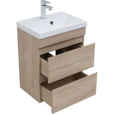 Тумба под раковину Aquanet Нота New 50 334196 подвесная Дуб светлый