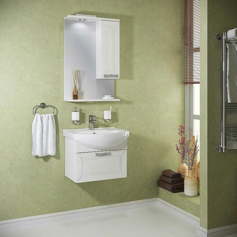 Тумба под раковину Runo Монро 55 00-00000458 подвесная Белая, купить, цена, заказать, магазин, доставка, скидка, промокод, купить, цена, заказать, магазин, доставка, скидка, промокод