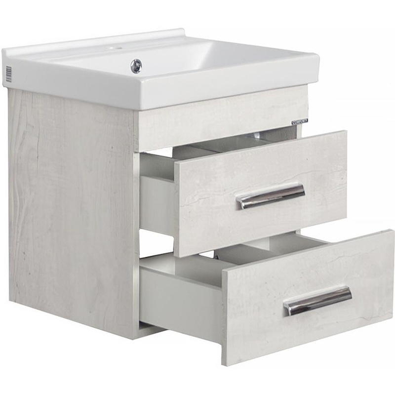 Тумба с раковиной Comforty Никосия 50П 00-00017091 подвесная Дуб белый, купить, цена, заказать, магазин, доставка, скидка, промокод, купить, цена, заказать, магазин, доставка, скидка, промокод