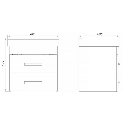 Тумба с раковиной Comforty Никосия 50П 00-00017091 подвесная Дуб белый