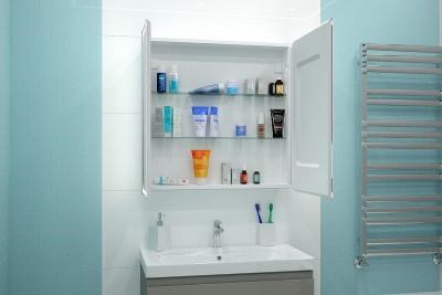 Зеркальный шкаф Misty Альфредо 80 МВК24 с подсветкой Белый матовый