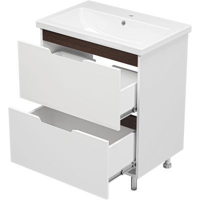 Тумба с раковиной Misty Лайм 70 УТ000001175 Белая