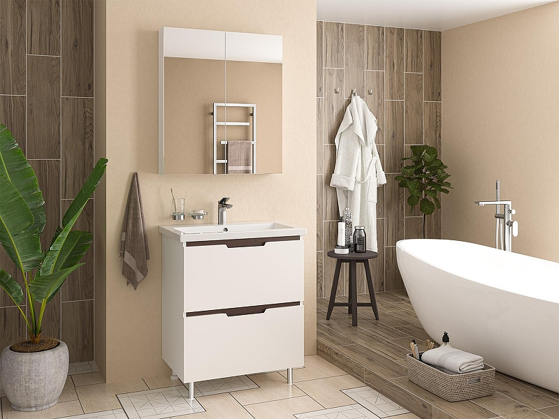 Тумба с раковиной Misty Лайм 70 УТ000001175 Белая, купить, цена, заказать, магазин, доставка, скидка, промокод, купить, цена, заказать, магазин, доставка, скидка, промокод