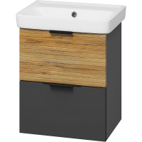 Тумба с раковиной Misty Форест 50 УТ000023195 подвесная Дуб Вотан Антрацит, купить, цена, заказать, магазин, доставка, скидка, промокод, купить, цена, заказать, магазин, доставка, скидка, промокод
