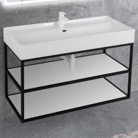 Консоль под раковину Cezares Cadro 100 CADRO50-100/50/58-2C-SO-MET-ST Черная матовая, купить, цена, заказать, магазин, доставка, скидка, промокод, купить, цена, заказать, магазин, доставка, скидка, промокод