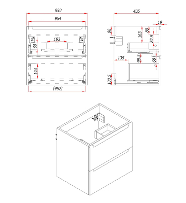 Тумба под раковину ЗОВ Дион 100 D100F подвесная цвет Фисташковый