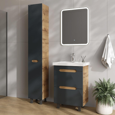 Тумба под раковину Onika Айленд 50 105042 цвет Дуб крафт золотой Графит