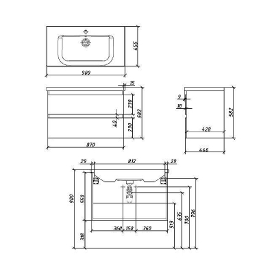 Тумба под раковину Caprigo Forte 90 36113-SF027 подвесная цвет Белый