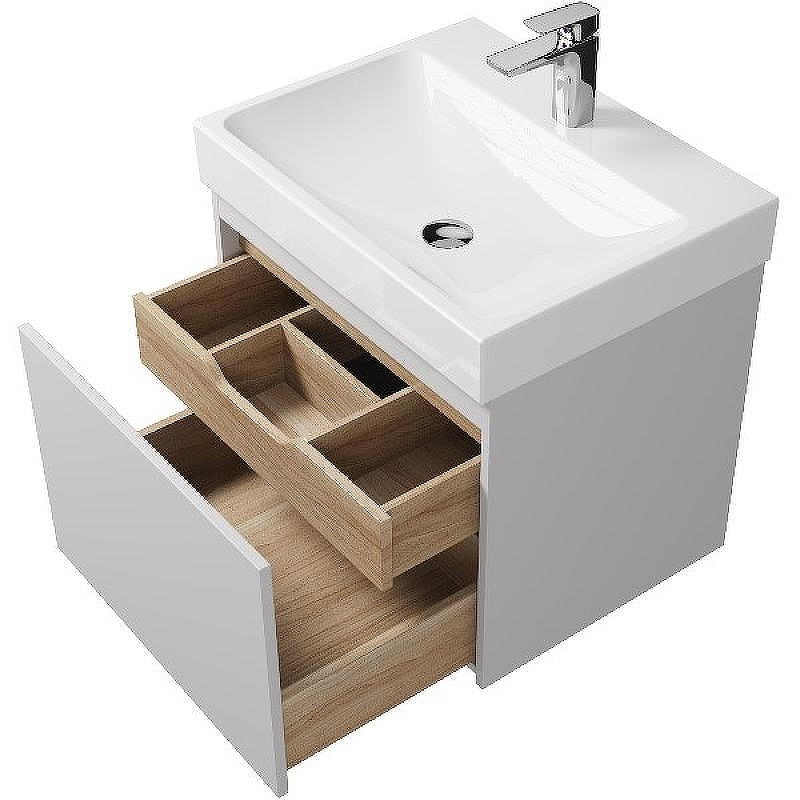 Тумба под раковину Creto Etna 60 4-1077W подвесная Белая, купить, цена, заказать, магазин, доставка, скидка, промокод, купить, цена, заказать, магазин, доставка, скидка, промокод