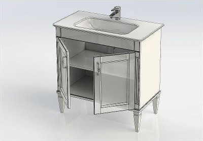 Тумба с раковиной Aquanet Селена 70 273435 Белая Серебро