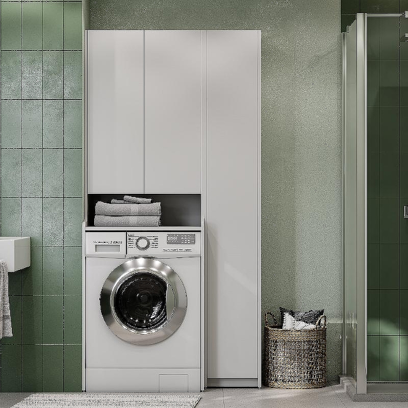 Шкаф пенал Aquaton Лондри 60 1A260503LH010 над стиральной машиной Белый глянец, купить, цена, заказать, магазин, доставка, скидка, промокод, купить, цена, заказать, магазин, доставка, скидка, промокод