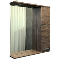 Зеркало со шкафом Comforty Марио 75 00-00004159 с подсветкой Дуб темный, купить, цена, заказать, магазин, доставка, скидка, промокод, купить, цена, заказать, магазин, доставка, скидка, промокод