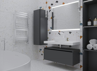 Тумба Boheme Armadi Art Vallessi UNO-S 80 897-080-A glossy подвесная Антрацит глянец