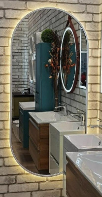 Зеркало Art&Max Bari AM-Bar-700-1500-DS-C-White с подсветкой с сенсорным выключателем Белое