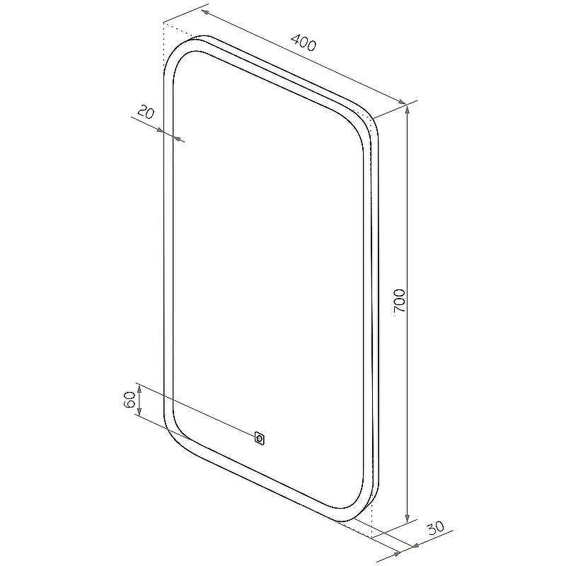 Зеркало Sintesi Jorno 40 SIN-SPEC-JORNO-40 с подсветкой с сенсорным выключателем, купить, цена, заказать, магазин, доставка, скидка, промокод, купить, цена, заказать, магазин, доставка, скидка, промокод