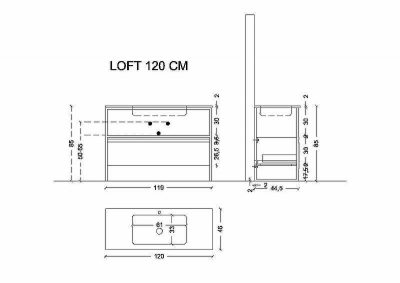 Тумба Boheme Armadi Art Loft 120 894-120-L подвесная Light Wood