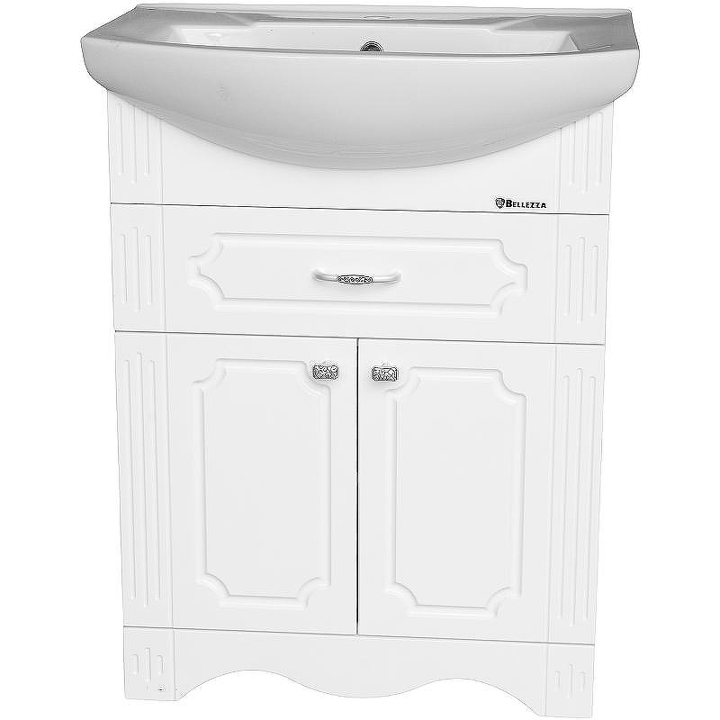 Тумба под раковину Bellezza Кантри 65 4639910690016 Белая, купить, цена, заказать, магазин, доставка, скидка, промокод, купить, цена, заказать, магазин, доставка, скидка, промокод