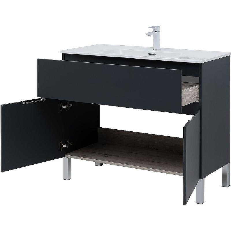 Тумба под раковину Aquanet Алвита New 100 277555 Антрацит, купить, цена, заказать, магазин, доставка, скидка, промокод, купить, цена, заказать, магазин, доставка, скидка, промокод