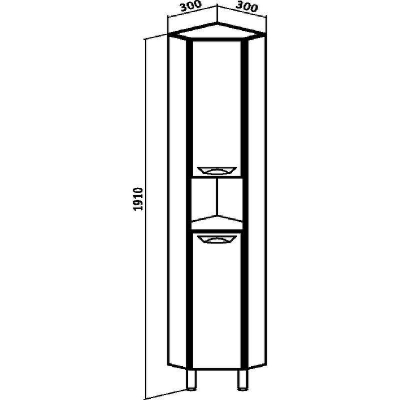 Шкаф пенал Runo Эконом 30 00000000290 угловой Белый