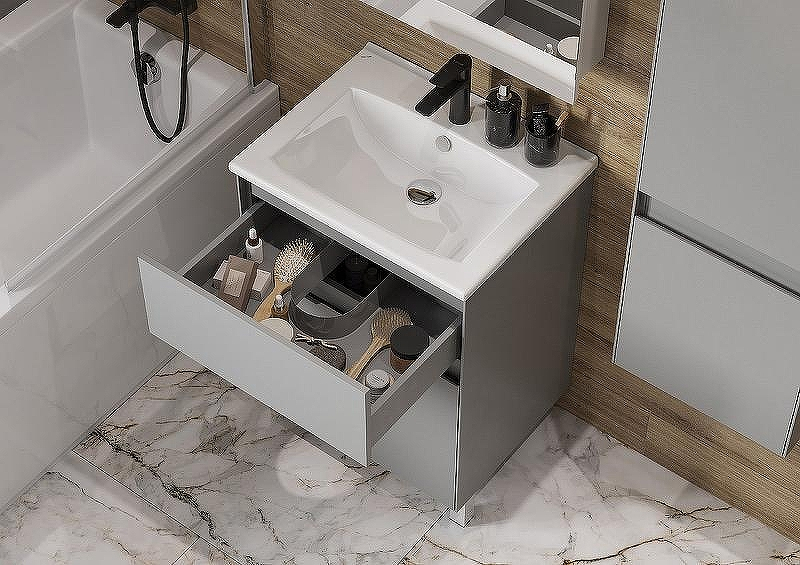 Тумба под раковину Aquaton Форест 60 1A278201FR4D0 Туманный серый, купить, цена, заказать, магазин, доставка, скидка, промокод, купить, цена, заказать, магазин, доставка, скидка, промокод