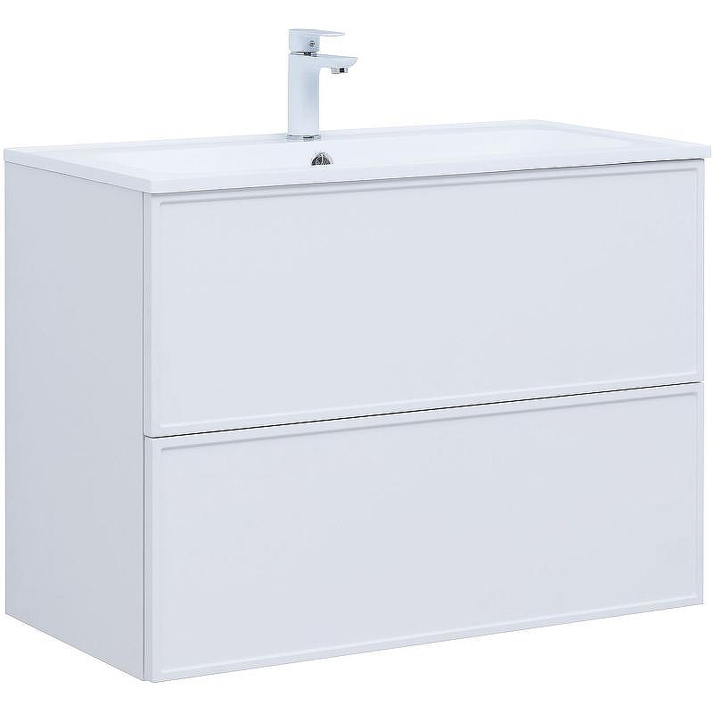 Тумба под раковину Aquanet Арт 90 313256 подвесная Белая матовая, купить, цена, заказать, магазин, доставка, скидка, промокод, купить, цена, заказать, магазин, доставка, скидка, промокод