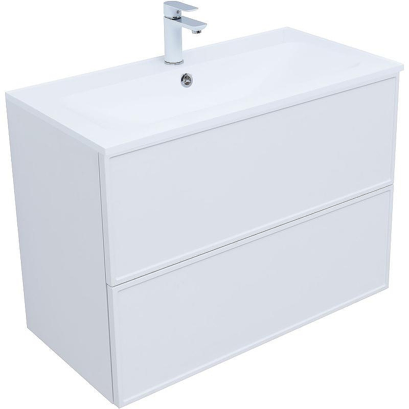 Тумба под раковину Aquanet Арт 90 313256 подвесная Белая матовая, купить, цена, заказать, магазин, доставка, скидка, промокод, купить, цена, заказать, магазин, доставка, скидка, промокод