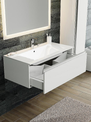 Тумба с раковиной SanVit Авеню-1 80 kavenu180w подвесная Белая глянцевая