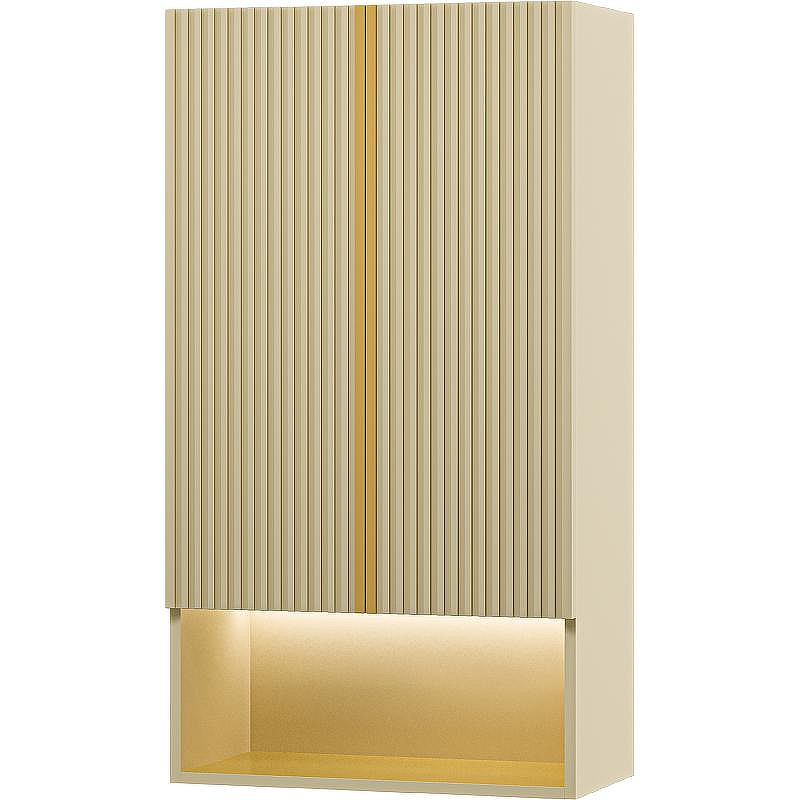 Подвесной шкаф Brevita Vega 60 VEG-08060-031 над стиральной машиной Бежевый матовый Золото, купить, цена, заказать, магазин, доставка, скидка, промокод, купить, цена, заказать, магазин, доставка, скидка, промокод