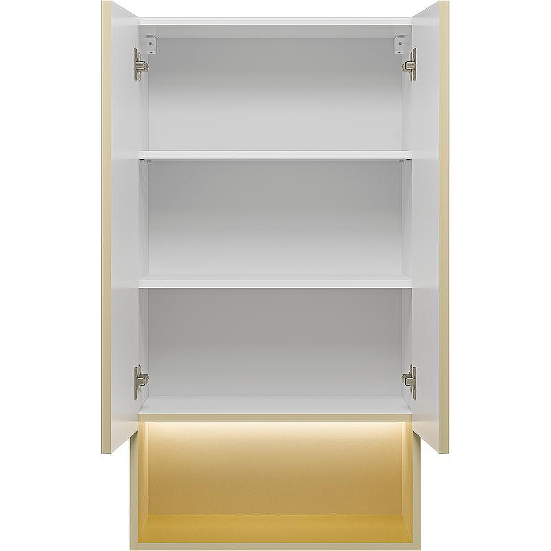 Подвесной шкаф Brevita Vega 60 VEG-08060-031 над стиральной машиной Бежевый матовый Золото, купить, цена, заказать, магазин, доставка, скидка, промокод, купить, цена, заказать, магазин, доставка, скидка, промокод