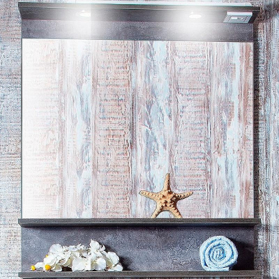 Зеркало Бриклаер Чили 80 4627125415173 с подсветкой Цемент